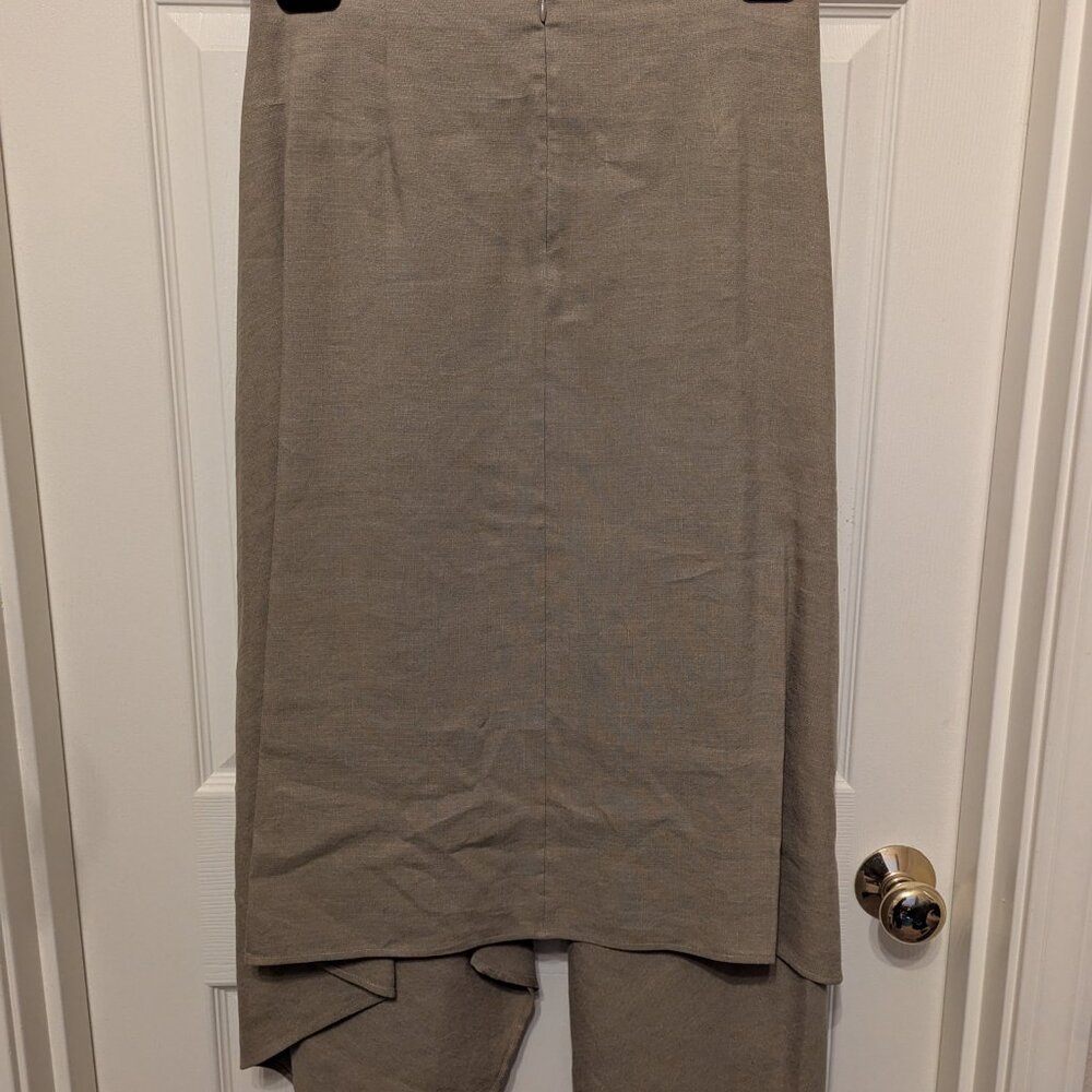 Salvatore Ferragamo Linen & Silk Asymmetric Hem Maxi Skirt - Picture 8 of 9